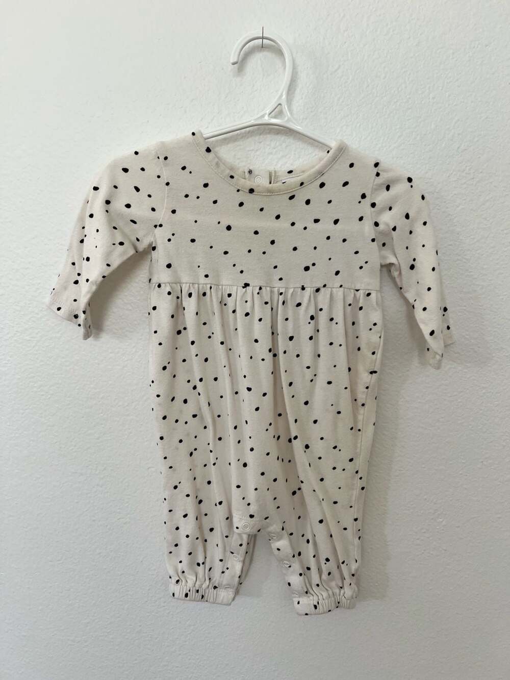 Nordstrom Baby Polka Dot Long Sleeve Romper 3 Months